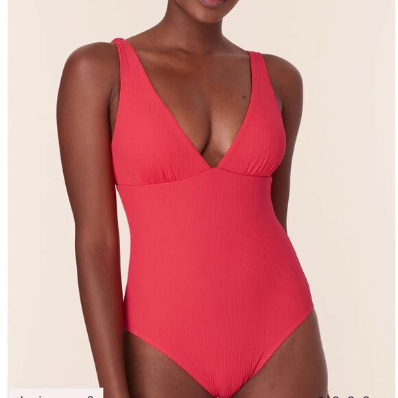 Andie Marine Layer Augustine One Piece Hibiscus Small NWT - Picture 1 of 7